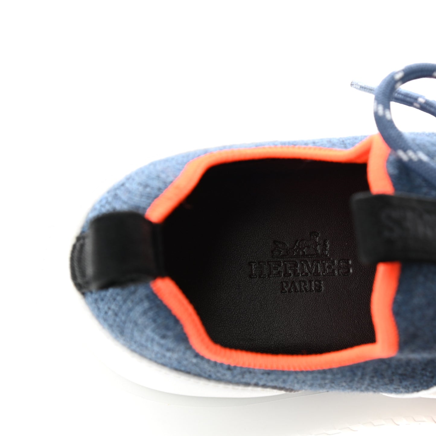 Technical Canvas Calfskin Womens Duel Sneakers 37 Blue Jean Multicolor