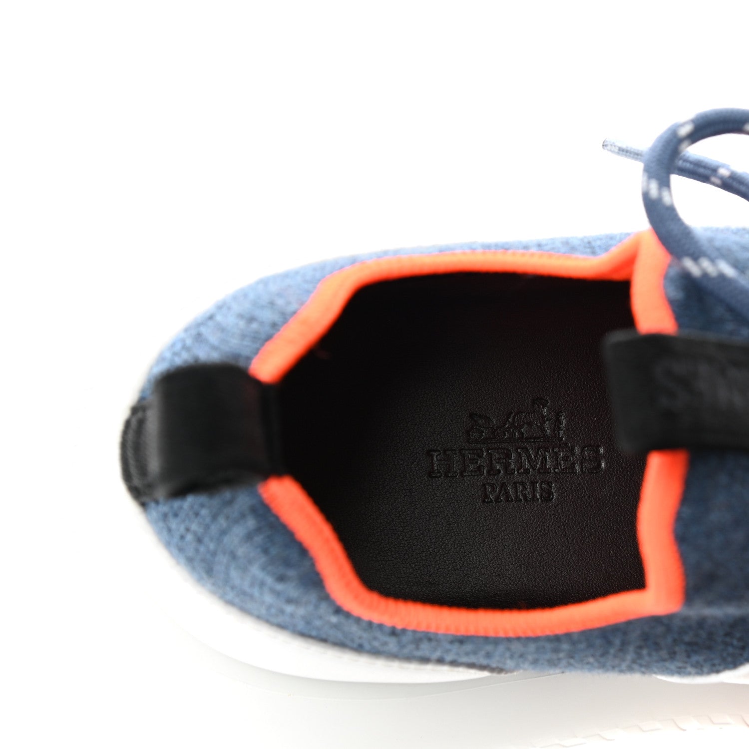 Hermes Technical Canvas Calfskin Womens Duel Sneakers 37 Blue Jean Multicolor 7 of 7