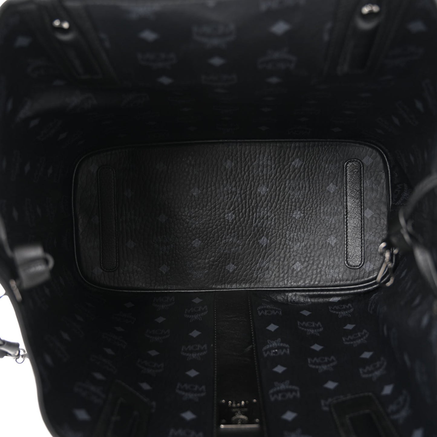 Grained Calfskin Visetos Medium Liz Reversible Shopper Tote Black