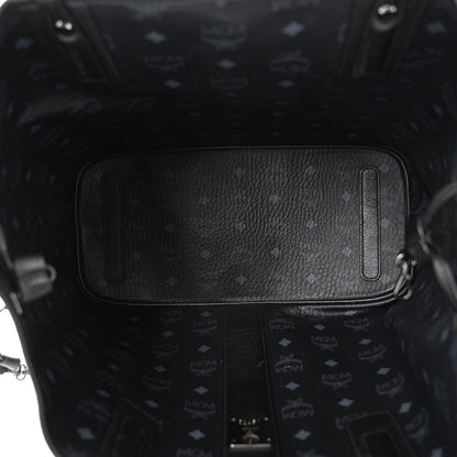 MCM Grained Calfskin Visetos Medium Liz Reversible Shopper Tote Black 10 of 18