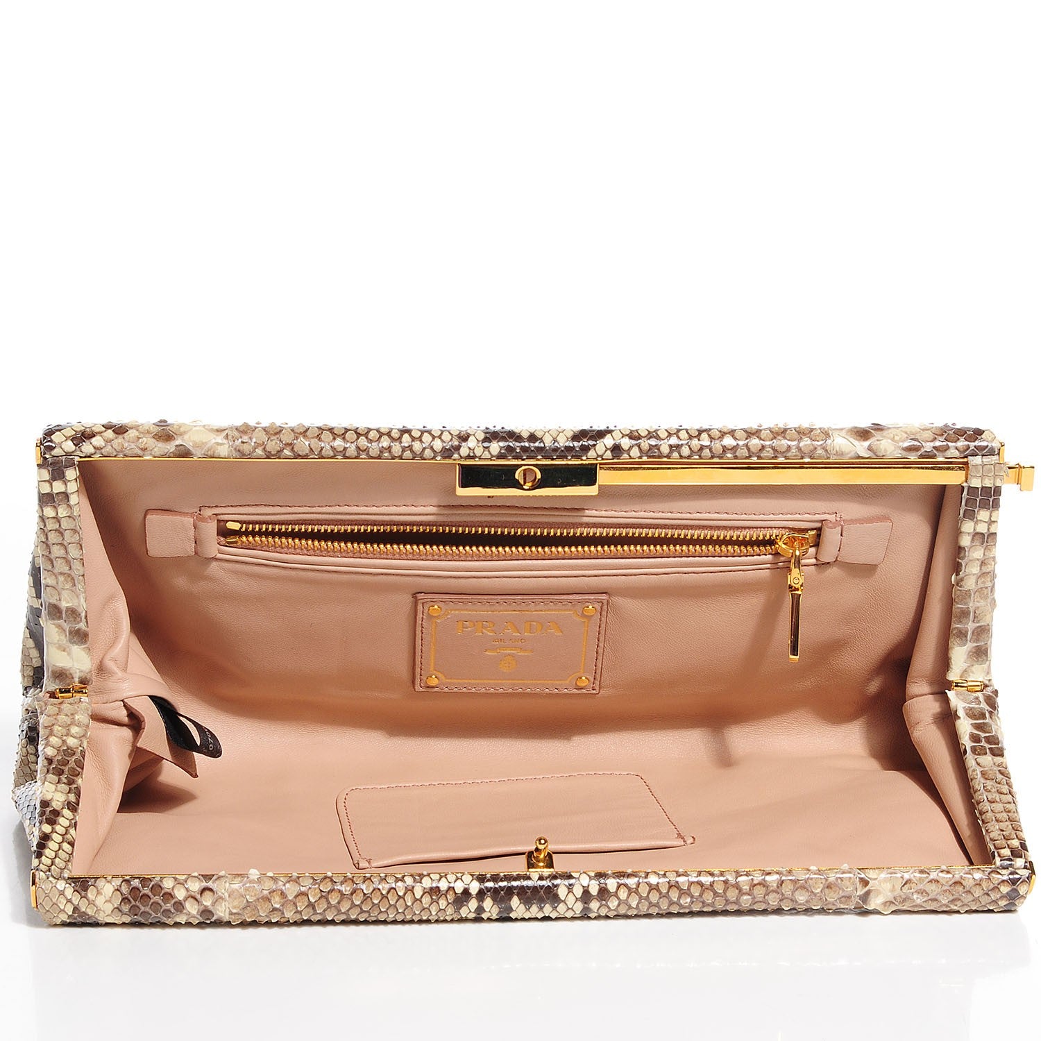 Prada Python Clutch Stone 5 of 11