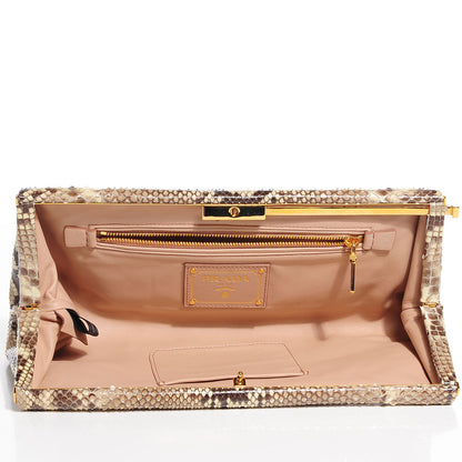 Prada Python Clutch Stone 5 of 11