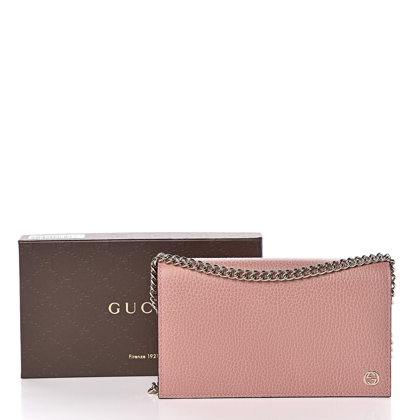 Dollar Calfskin Medium Betty Chain Wallet Soft Pink