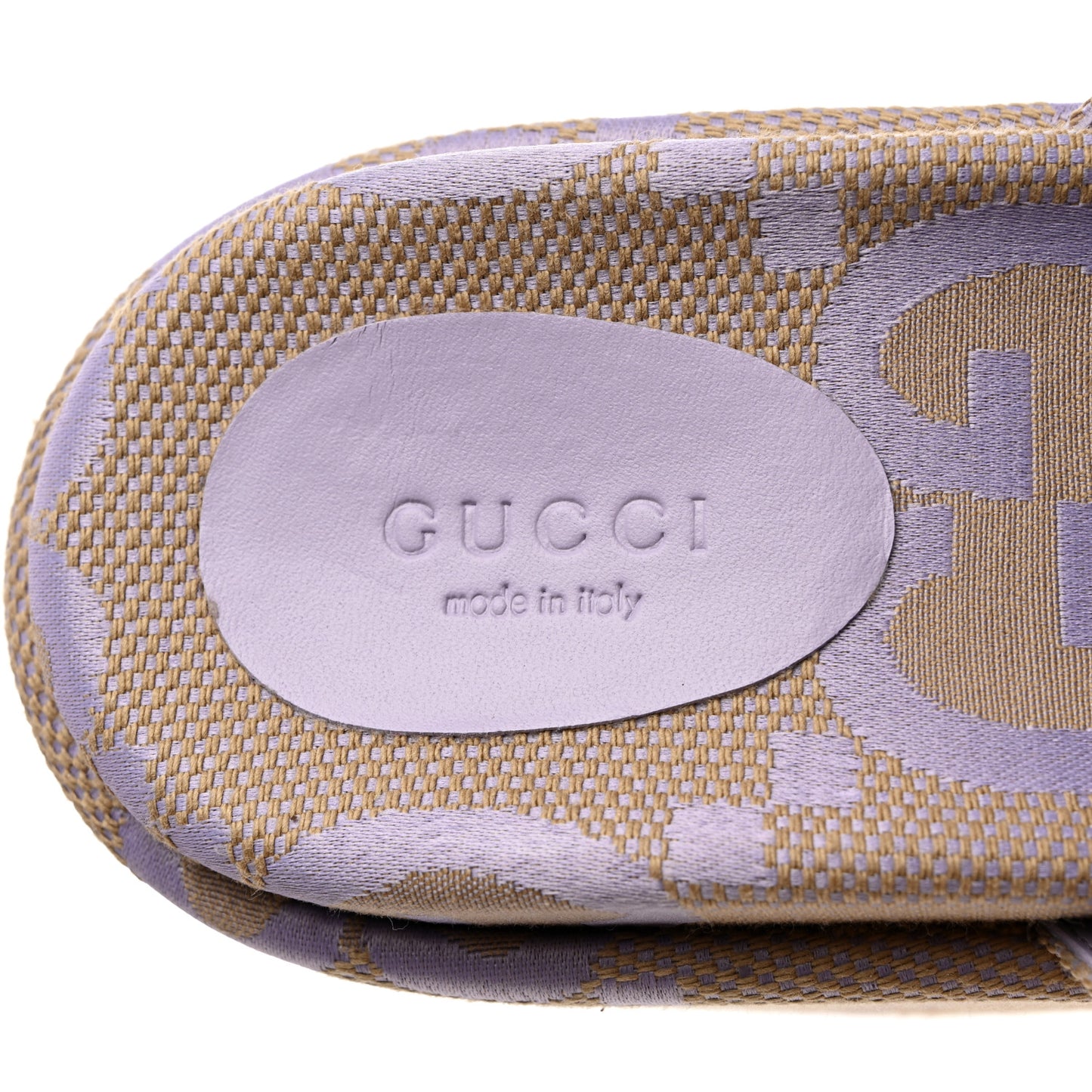 Monogram Jumbo GG Platform Slide Wedge Sandals 37.5 Beige Lapis