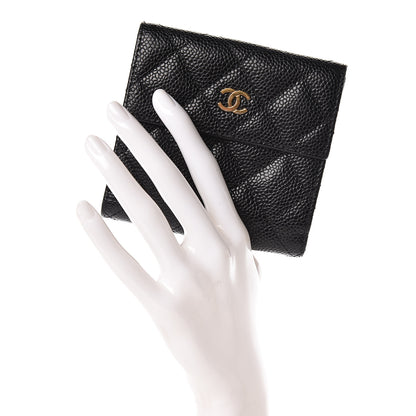 Chanel Caviar Quilted Compact French Flap Wallet Black 2 of 13