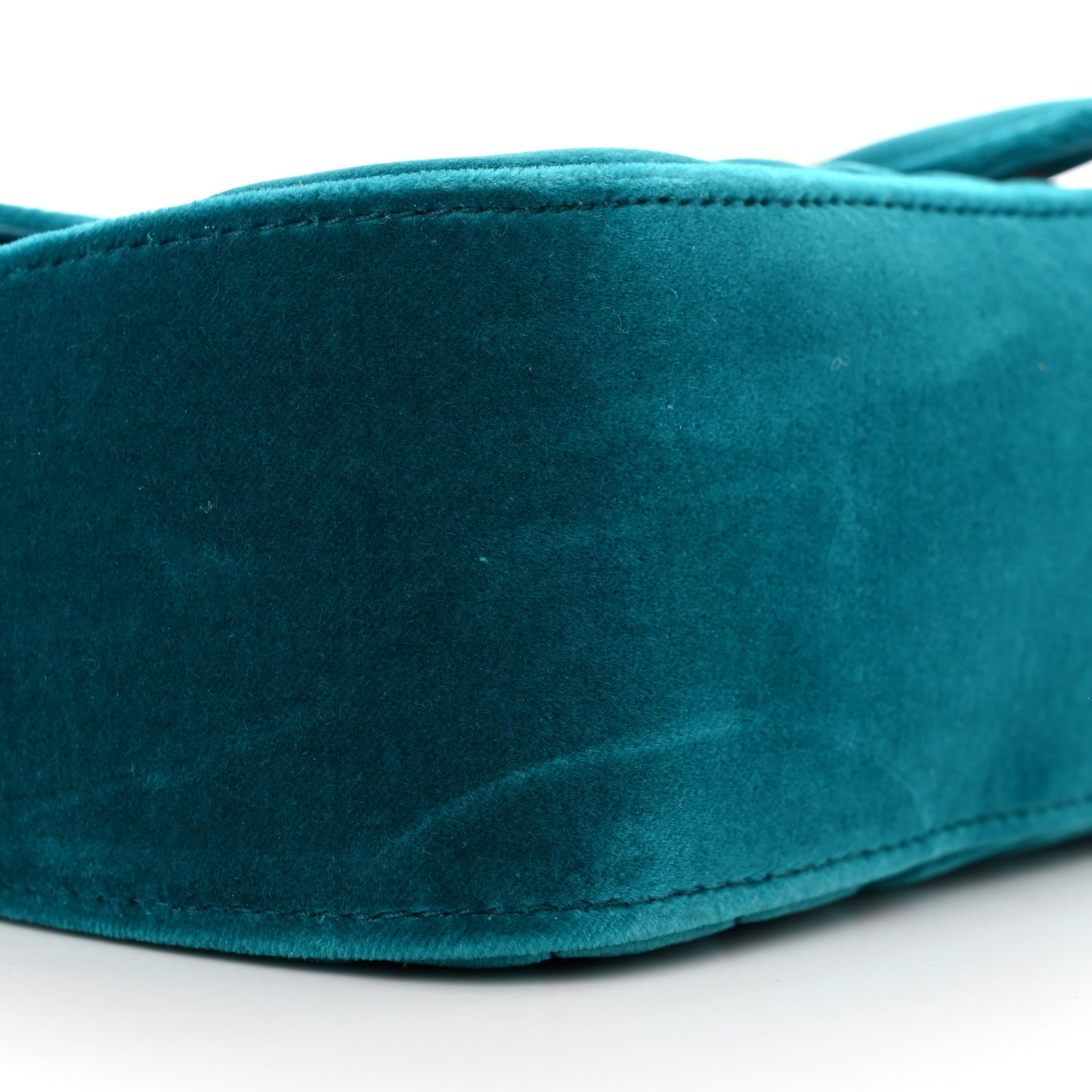 Velvet Matelasse Small GG Marmont Shoulder Bag Pavone Cyan