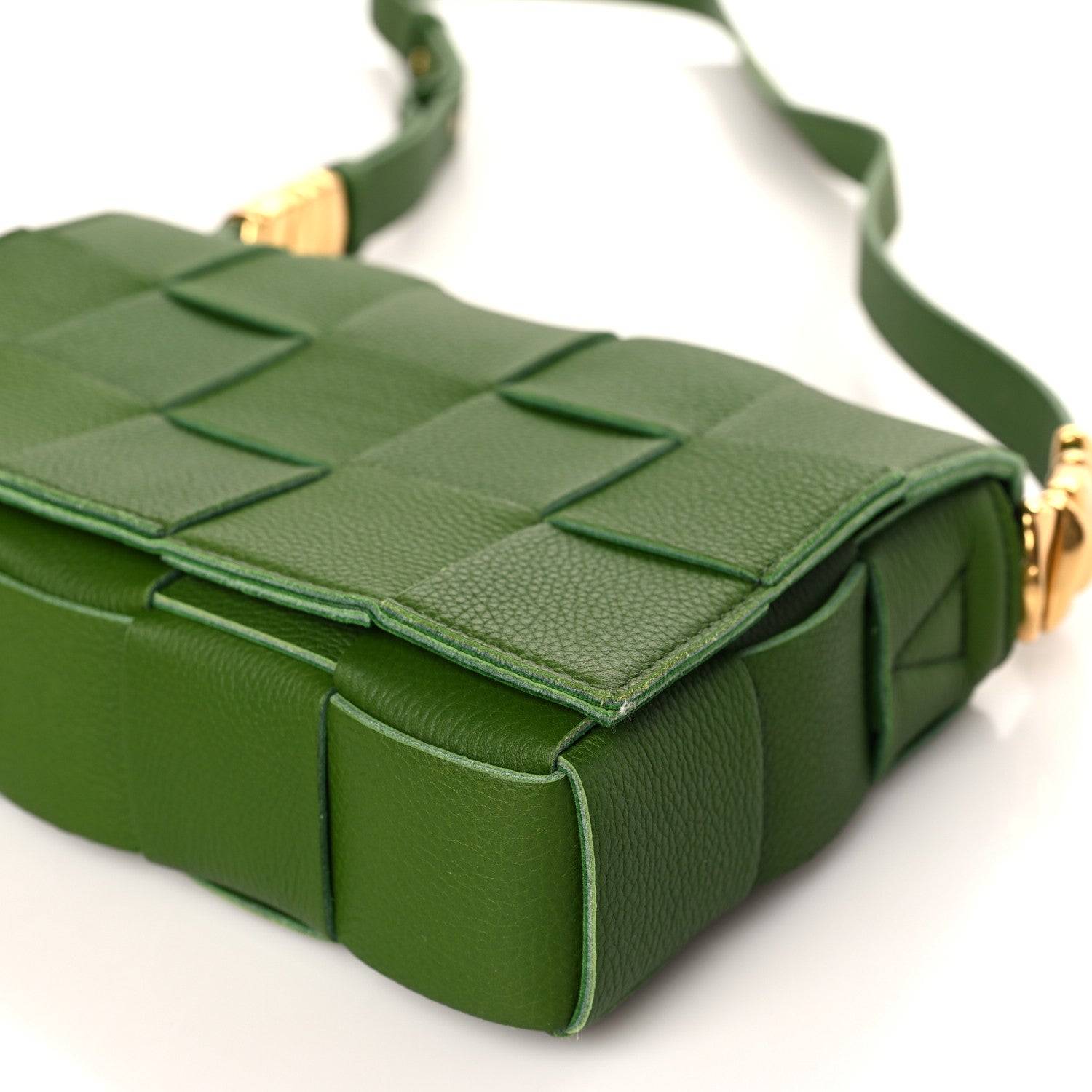 Bottega Veneta Grained Calfskin Maxi Intrecciato Cassette Crossbody Bag Avocado 9 of 9