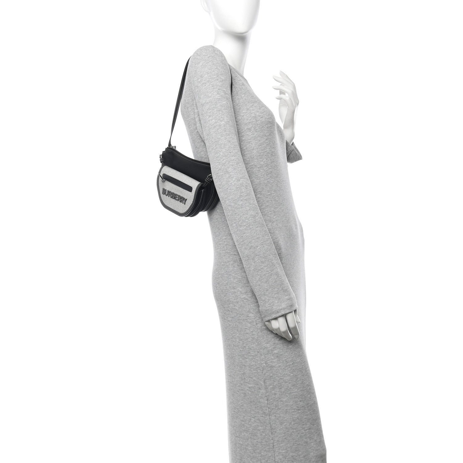 Burberry Canvas Horseferry Print Double Olympia Shoulder Bag Black 2 of 10