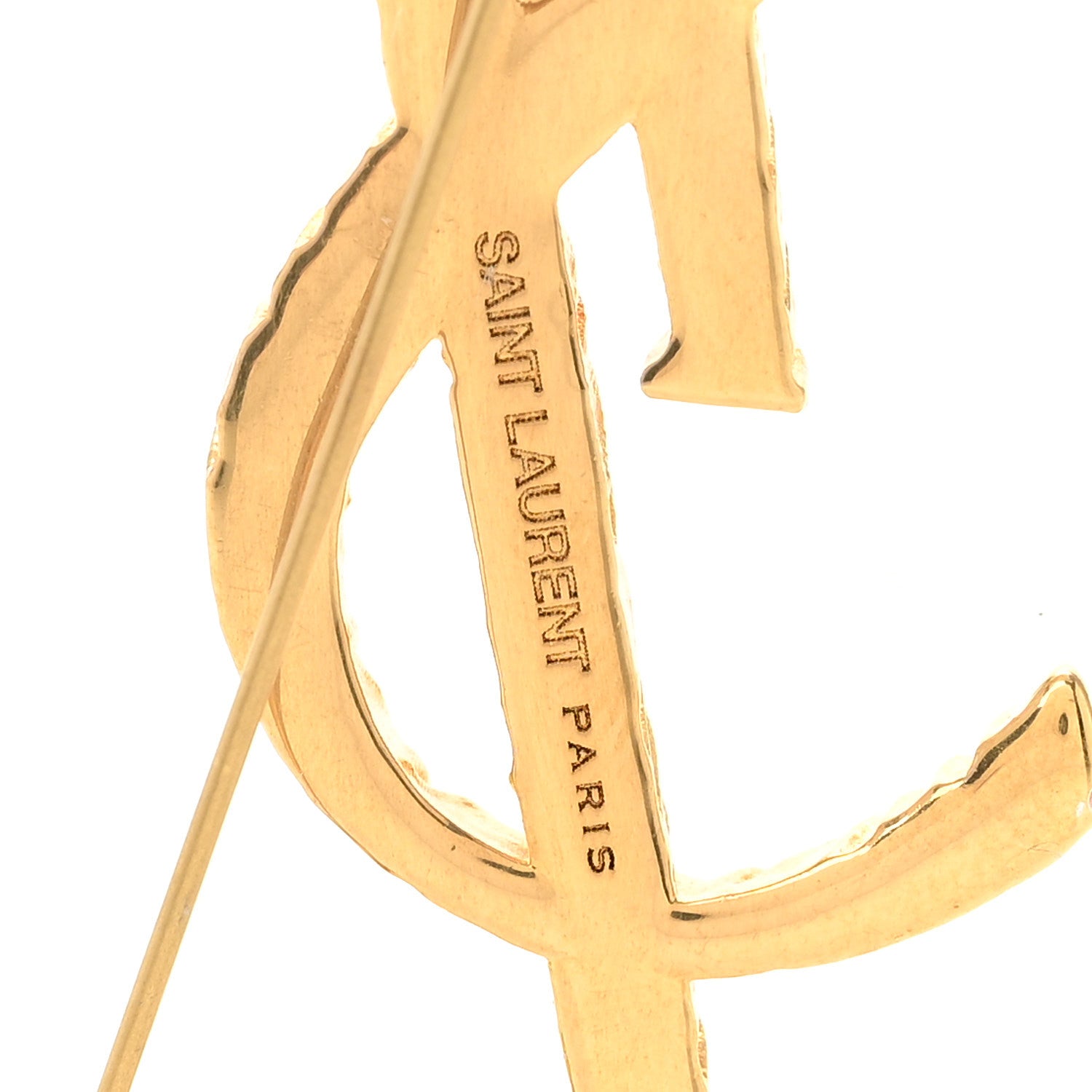 Saint Laurent Brass Cassandre Opyum YSL Twisted Brooch Gold 3 of 3