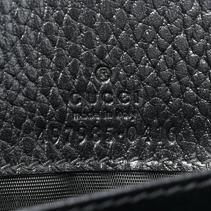 Gucci Dollar Calfskin Enamel Monochrome Mini GG Marmont Chain Wallet Black 9 of 11