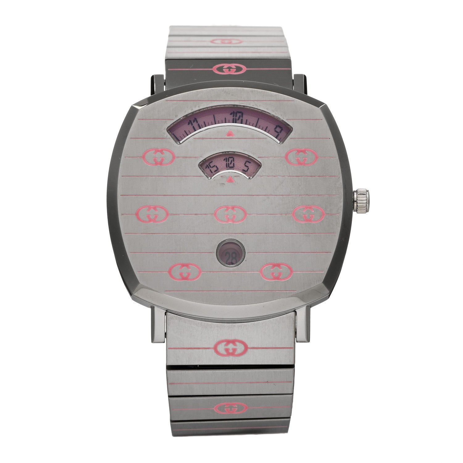 Gucci Stainless Steel 38mm Grip Quartz Watch Pink 1 of 4