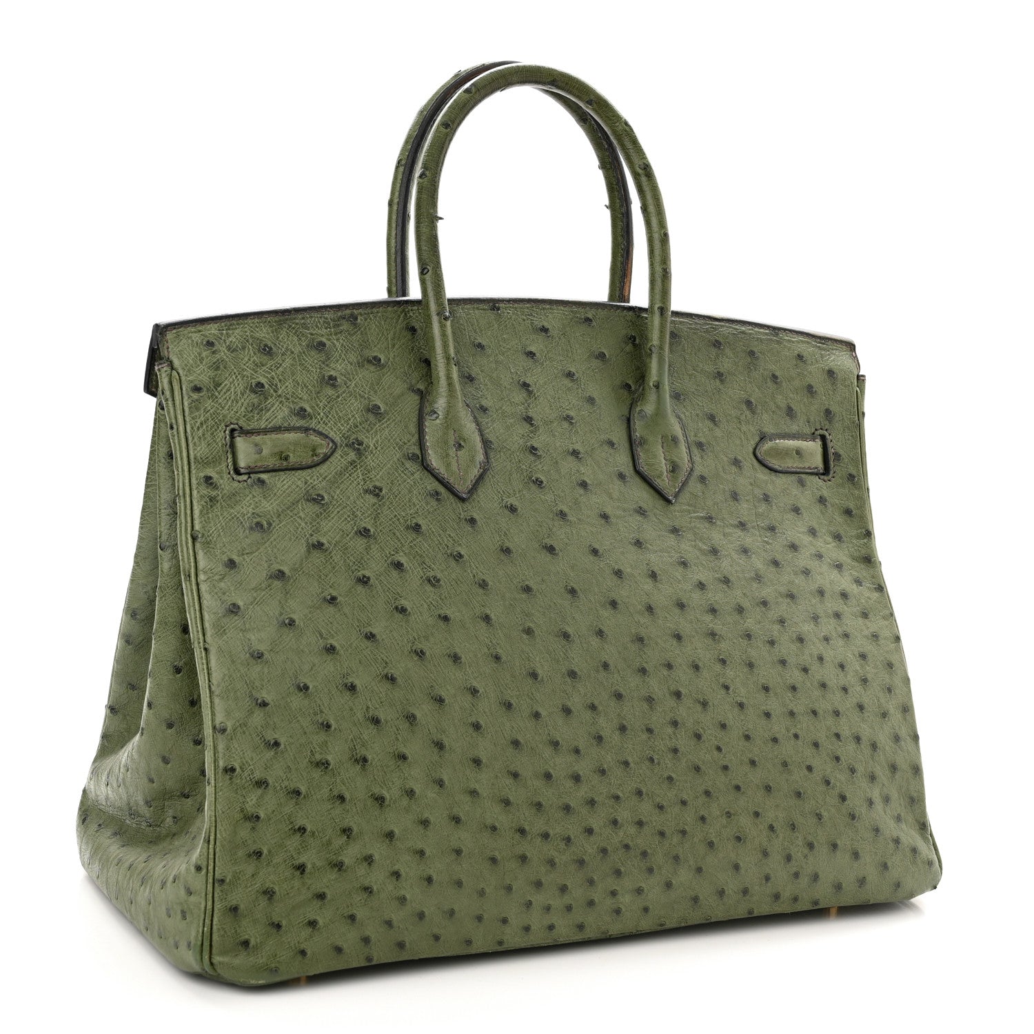 Hermes Ostrich Birkin 35 Vert Olive 3 of 23