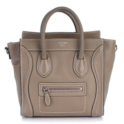 Celine Drummed Calfskin Nano Luggage Souris 1 of 7