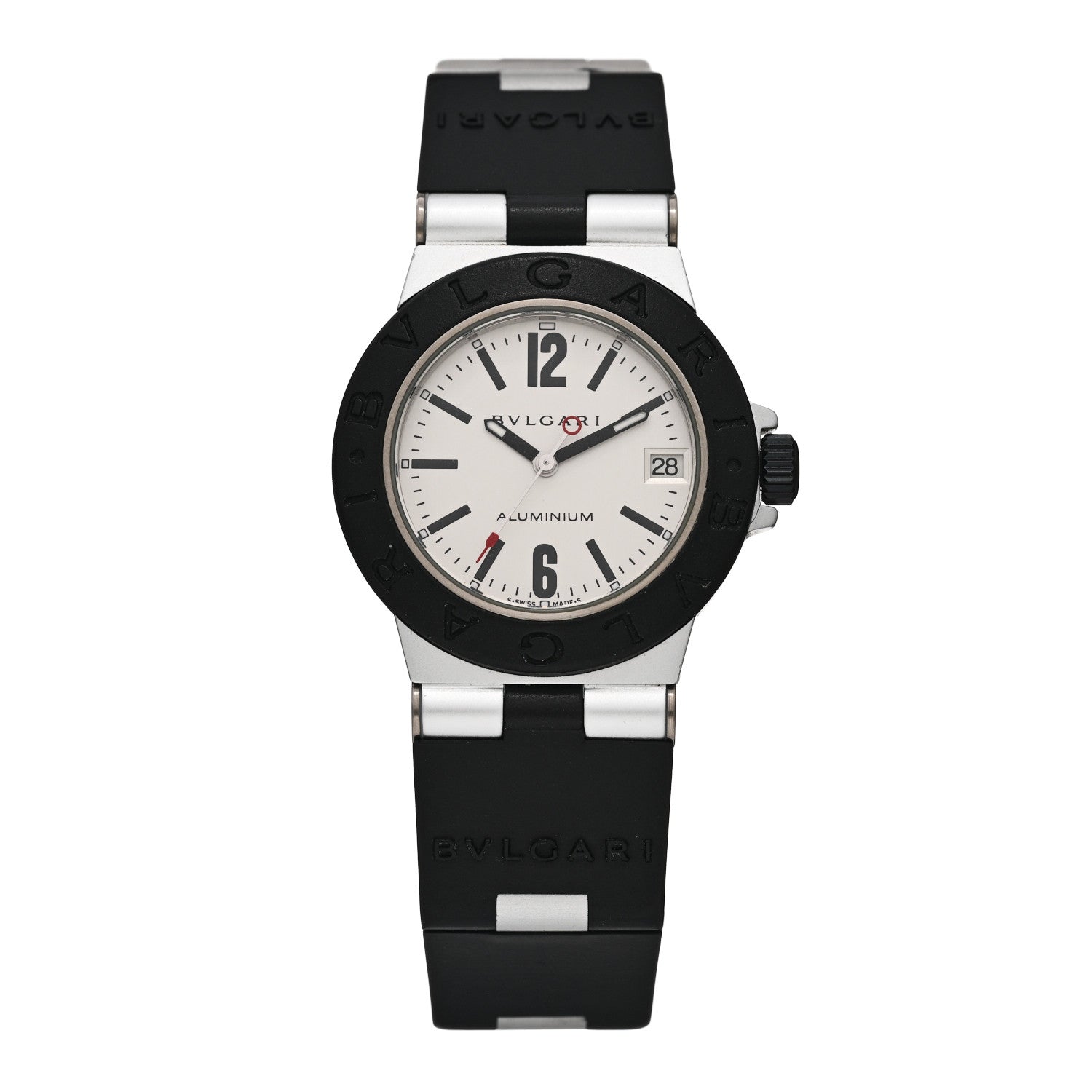 Bulgari Aluminum Rubber 32mm Diagono Quartz Watch 1 of 4