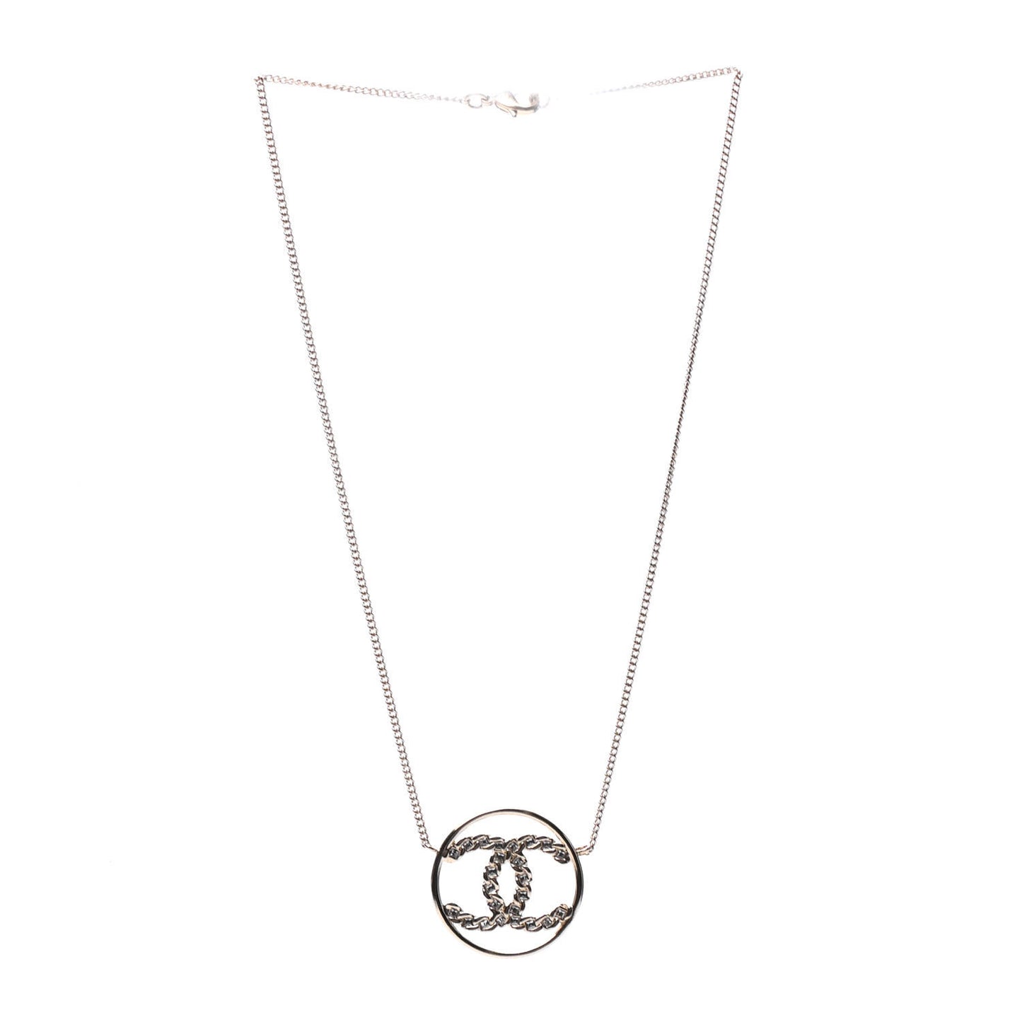 Baguette Crystal High Society CC Pendant Necklace Gold