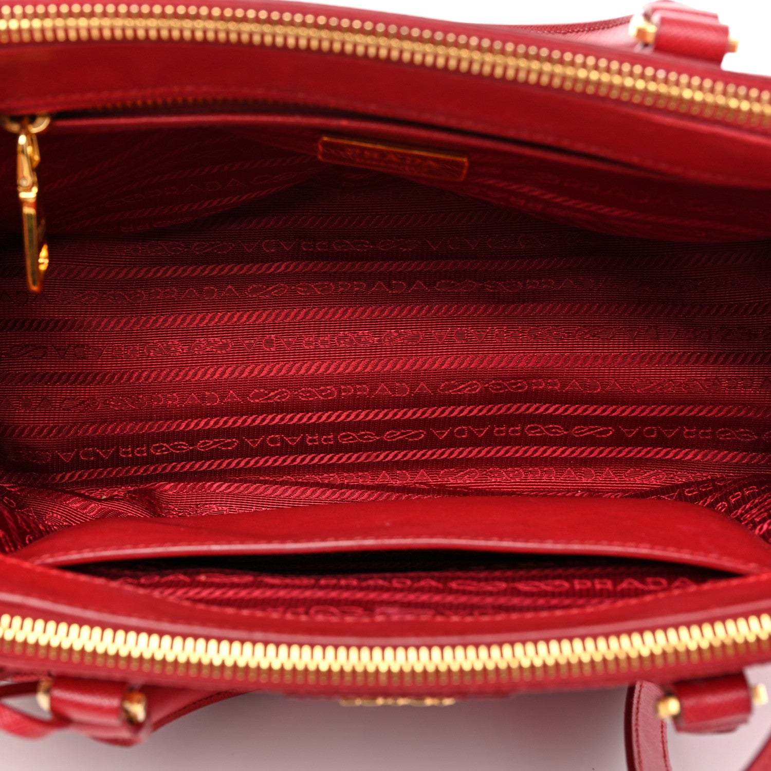 Prada Saffiano Small Galleria Double Zip Tote Fuoco 6 of 10