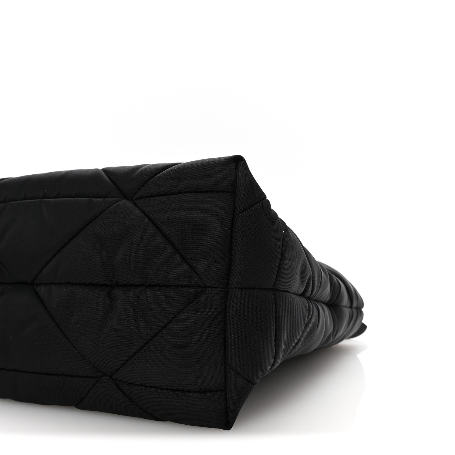 Prada Re-Nylon Nappa Triangle Quilted Padded Double Handled Zip Pocket Tote Black 9 of 9