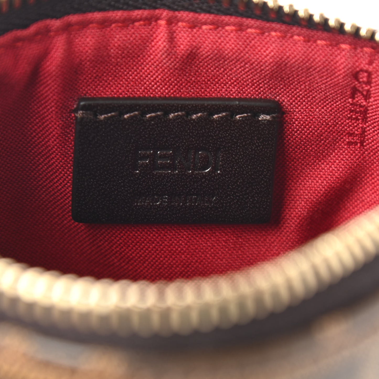X FILA Glazed Fabric Vitello Century FF 1974 Mania Beauty Pouch Mogano Panna Blueberry