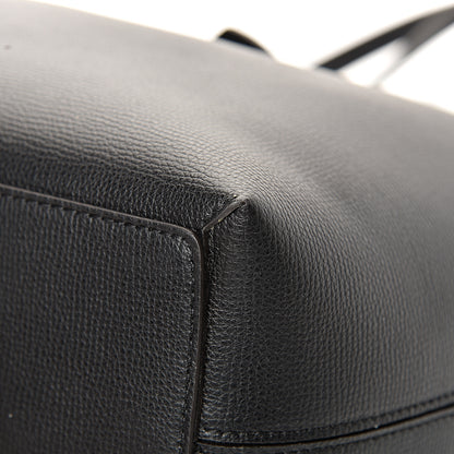 Burberry Grainy Calfskin Haymarket Colours Check Medium Zip Tote Black 9 of 14