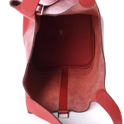Hermes Taurillon Clemence Picotin Lock 26 GM Rouge Casaque 5 of 9