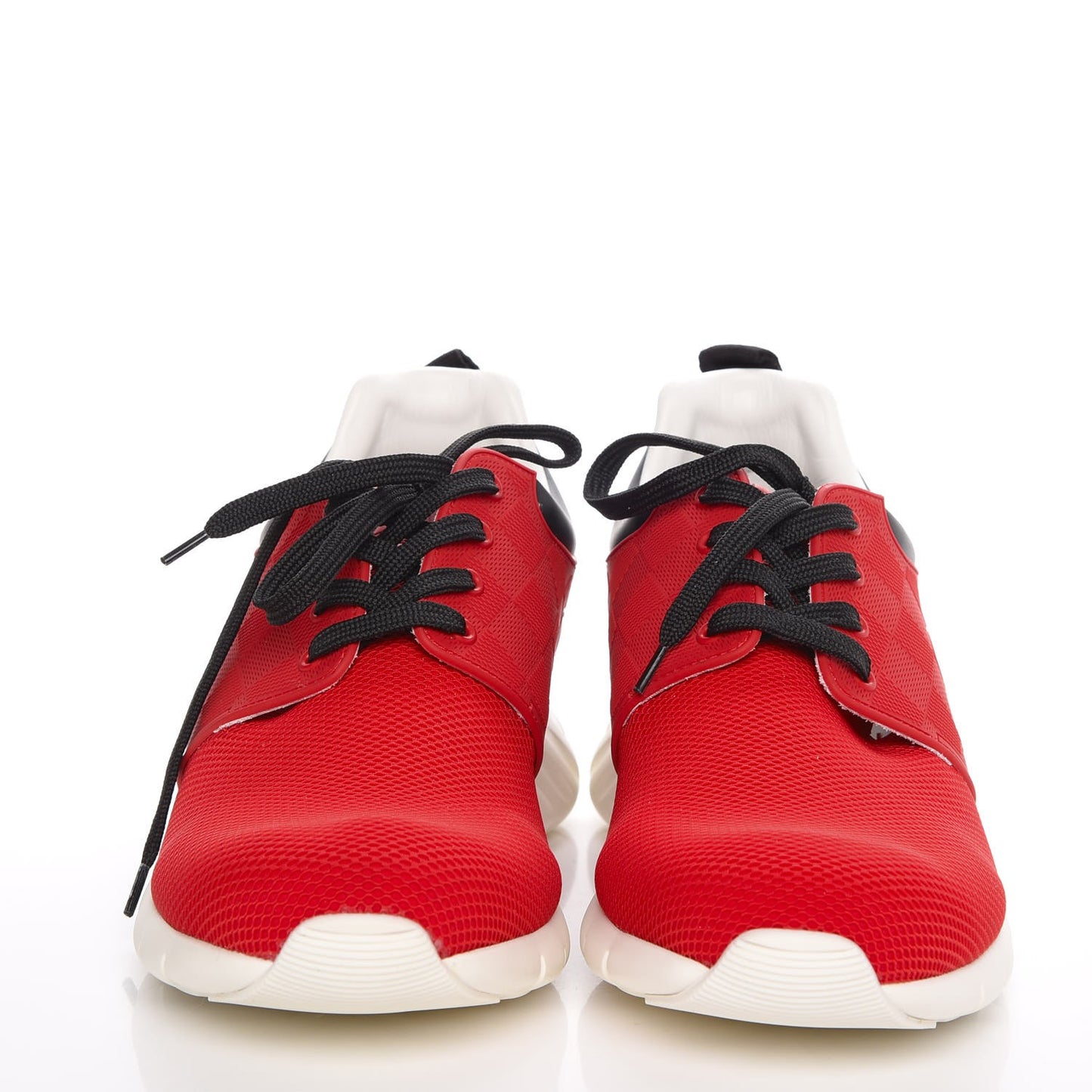 Rubber Mesh Suede Damier Fastlane Low Sneakers 7 Rouge