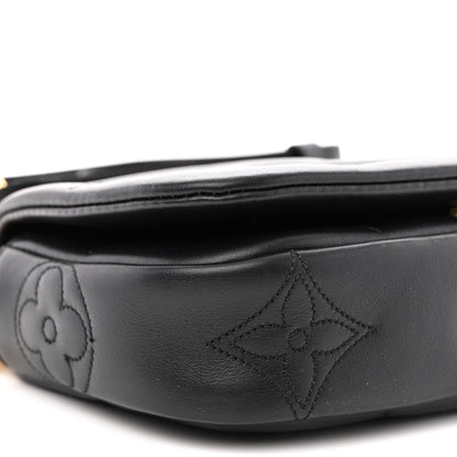 Louis Vuitton Calfskin Bubblegram Wallet On Strap Black 8 of 9