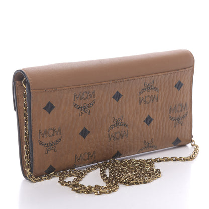 MCM Visetos Large Patricia Love Patch Wallet On Chain Cognac 3 of 9