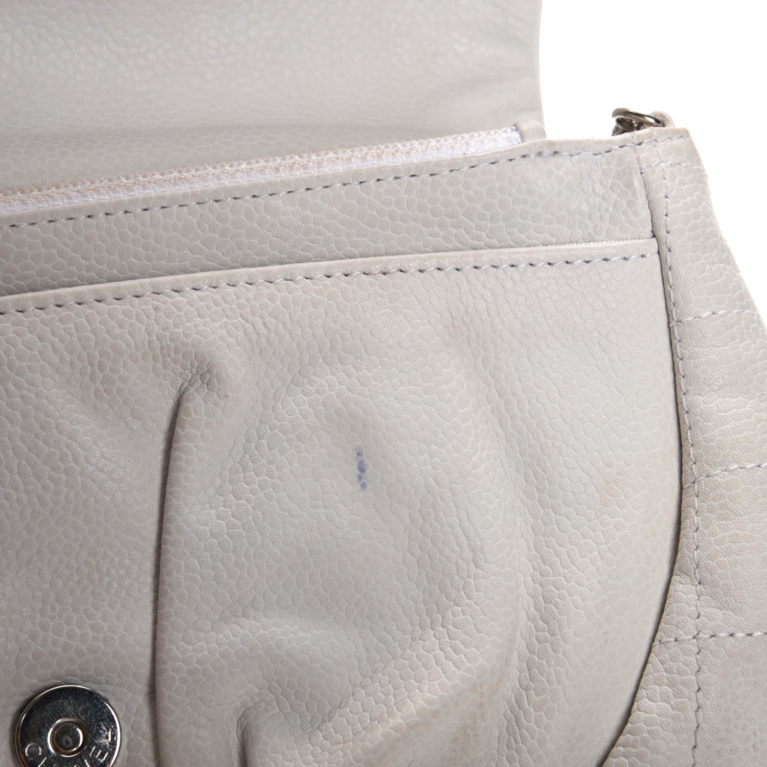 Chanel Caviar Half Moon Wallet On Chain WOC White 8 of 9