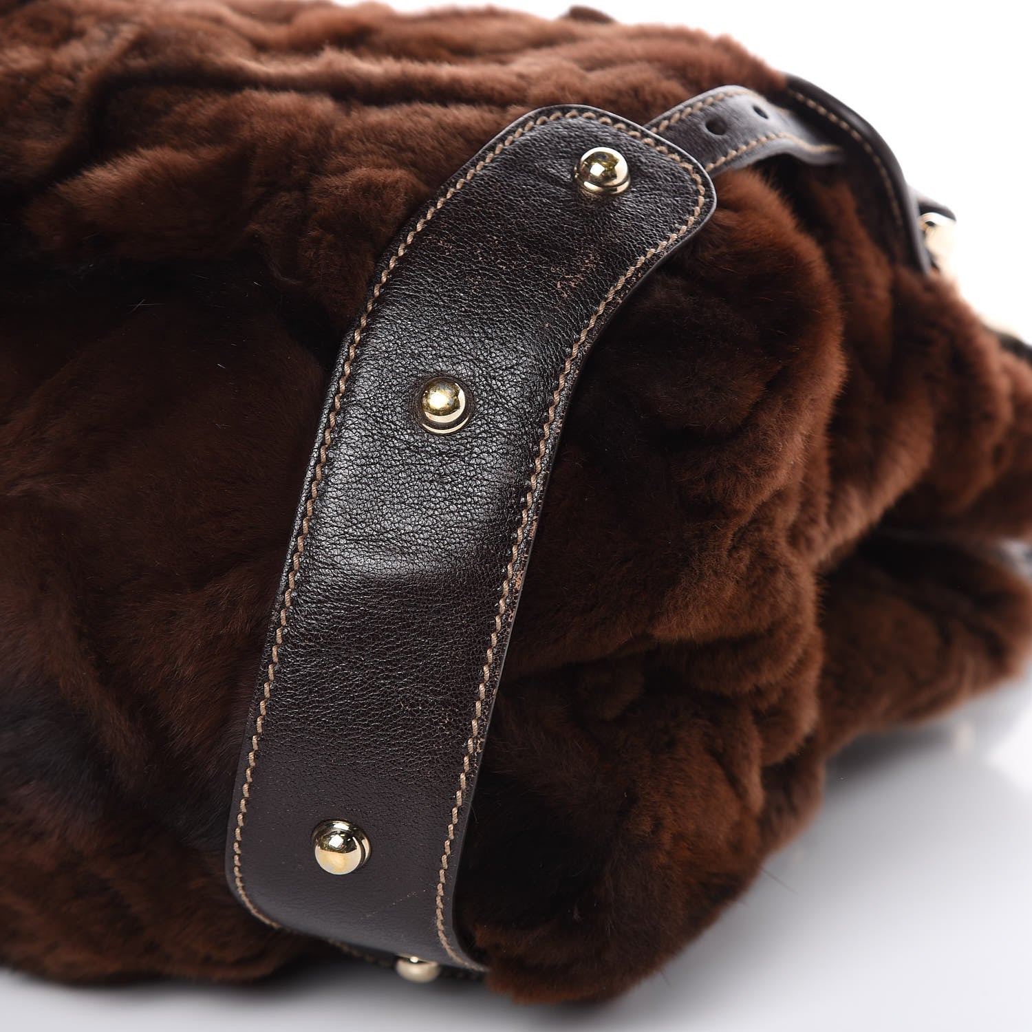 Gucci Mink Fur Calfskin Medium Pelham Shoulder Bag Brown 9 of 14