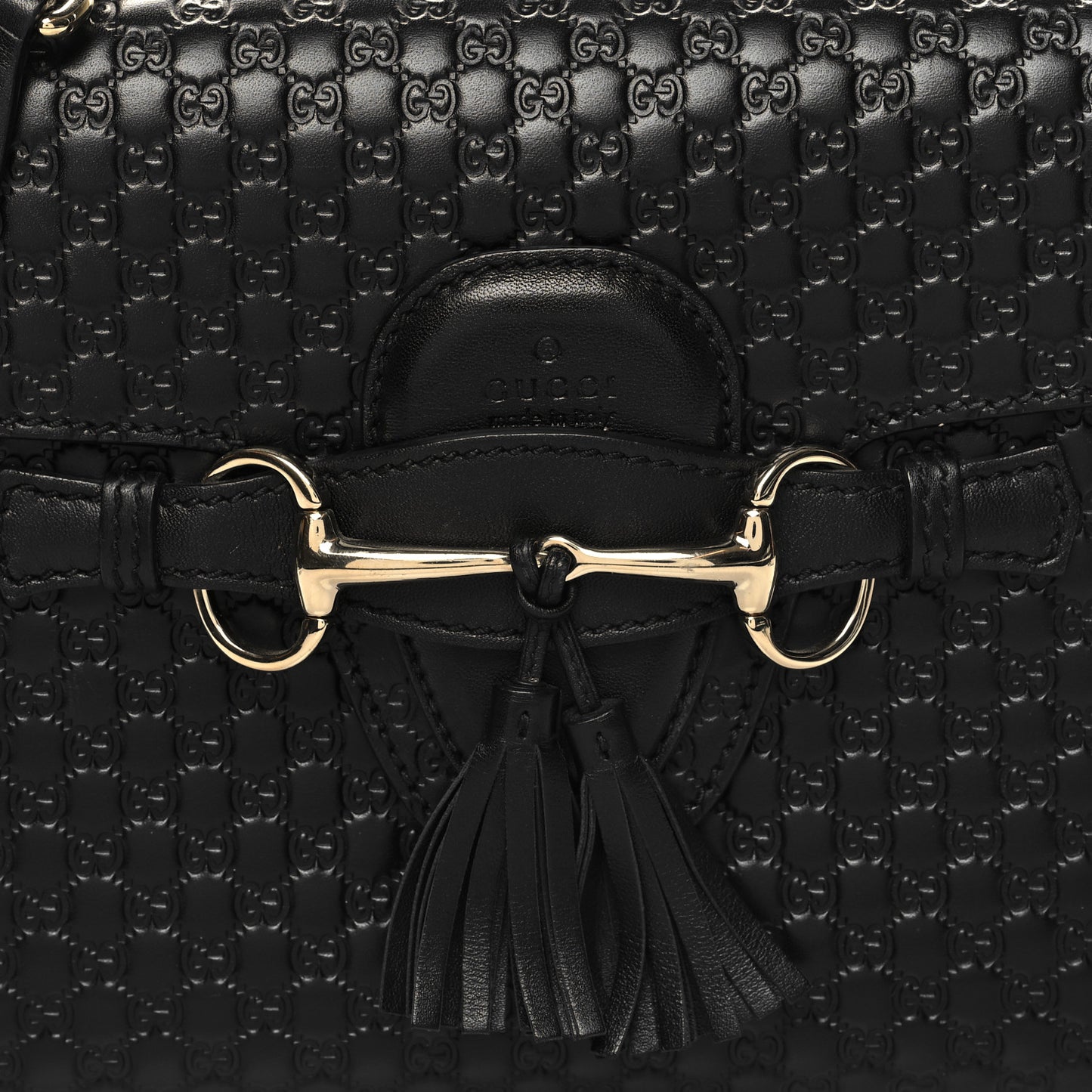 Microguccissima Medium Emily Chain Shoulder Bag Black