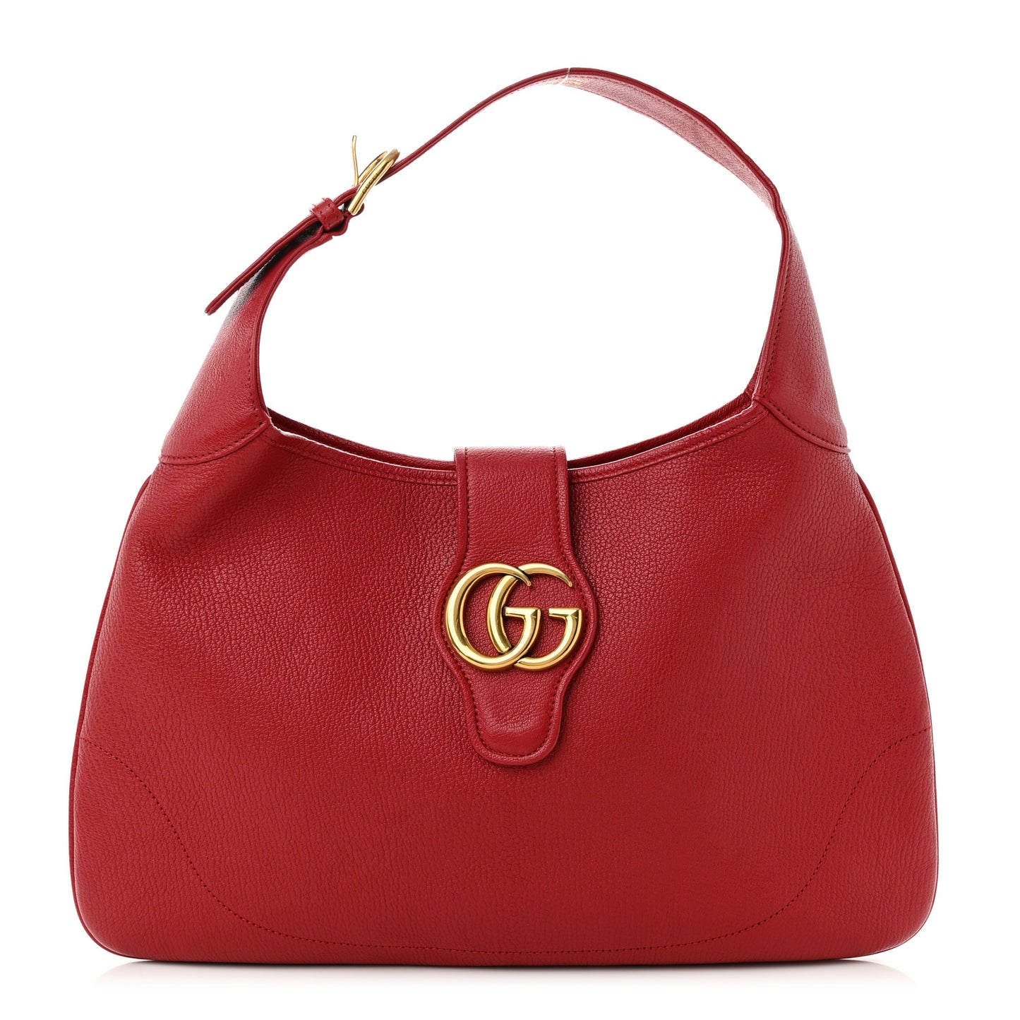 Goatskin Medium Aphrodite Shoulder Bag Hibiscus Red