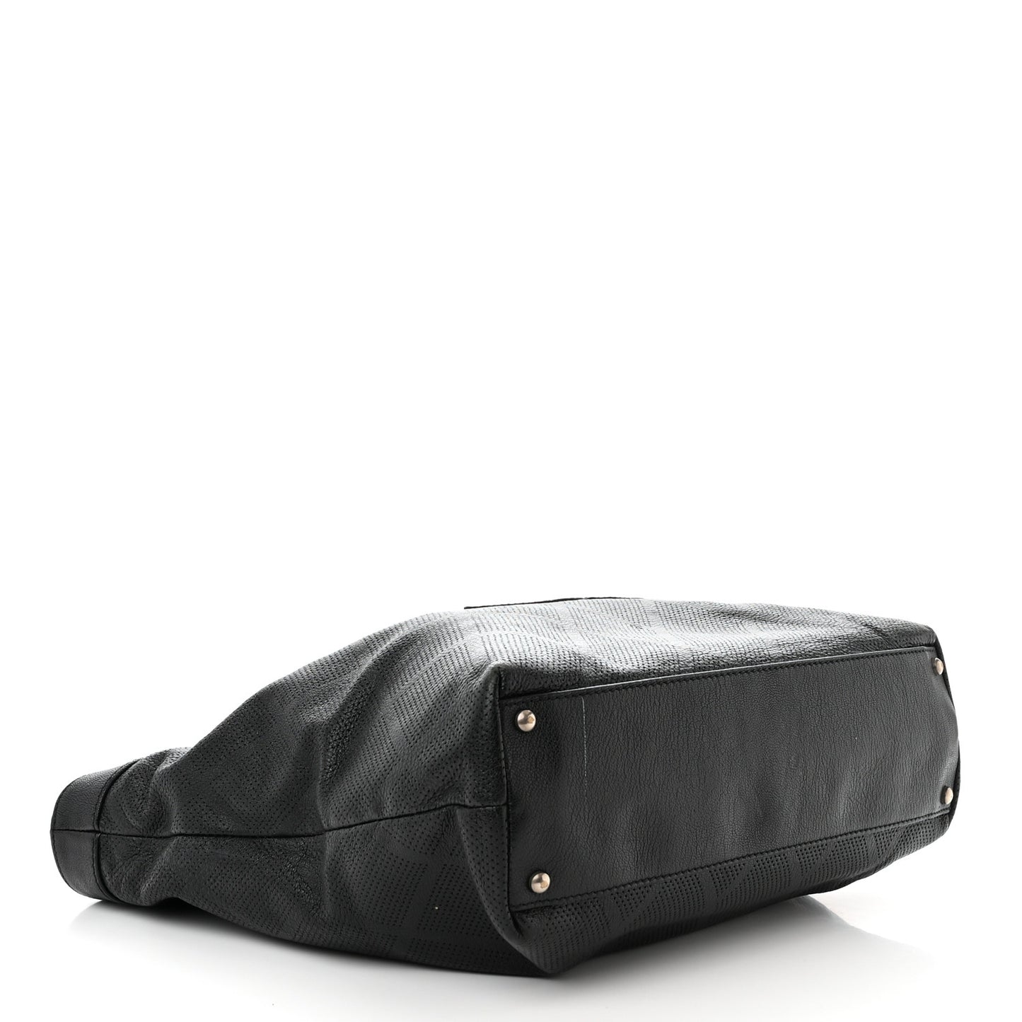Goatskin Perforated Large CC Tote Black