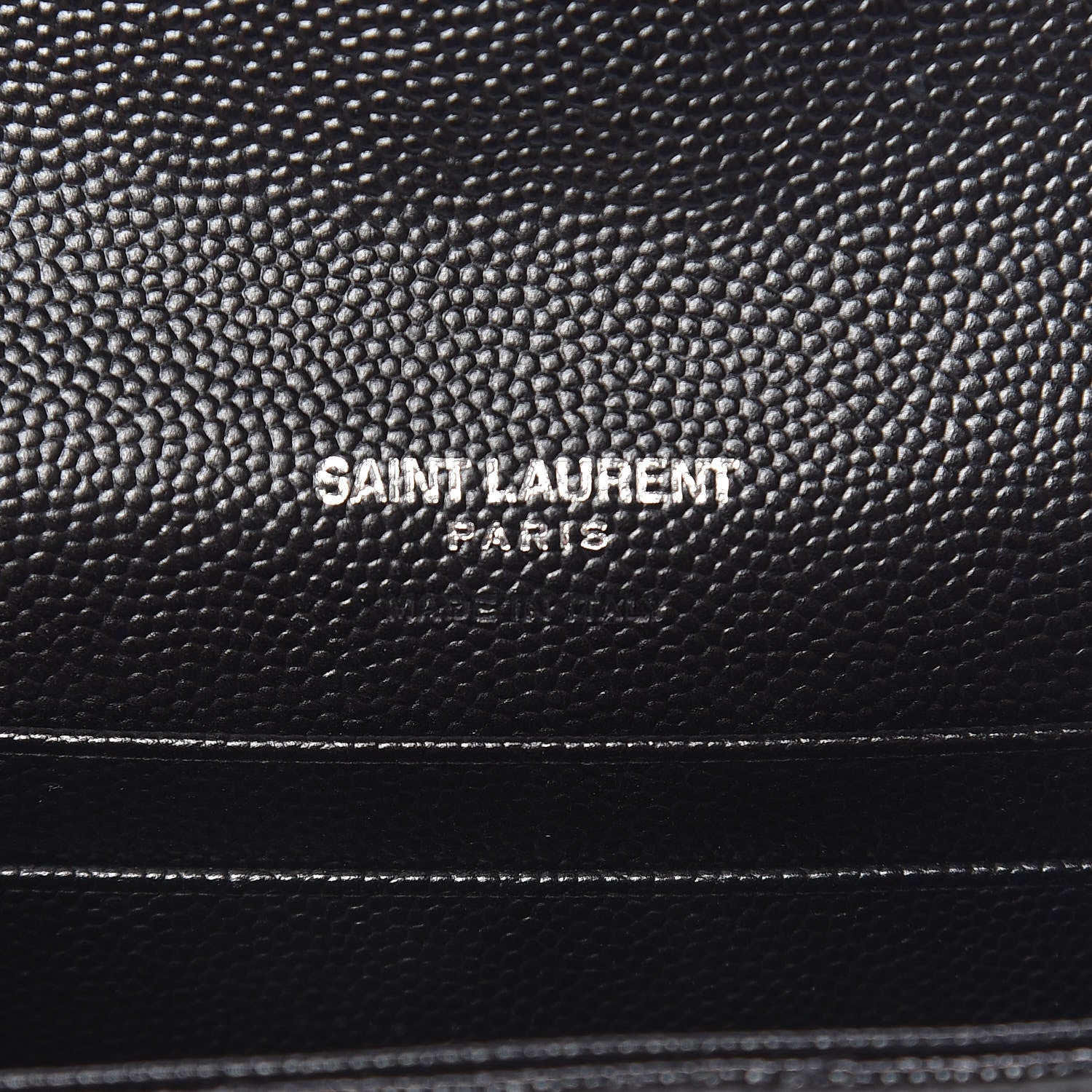 Saint Laurent Grain De Poudre Matelasse Chevron Small Monogram Envelope Wallet Black 6 of 8