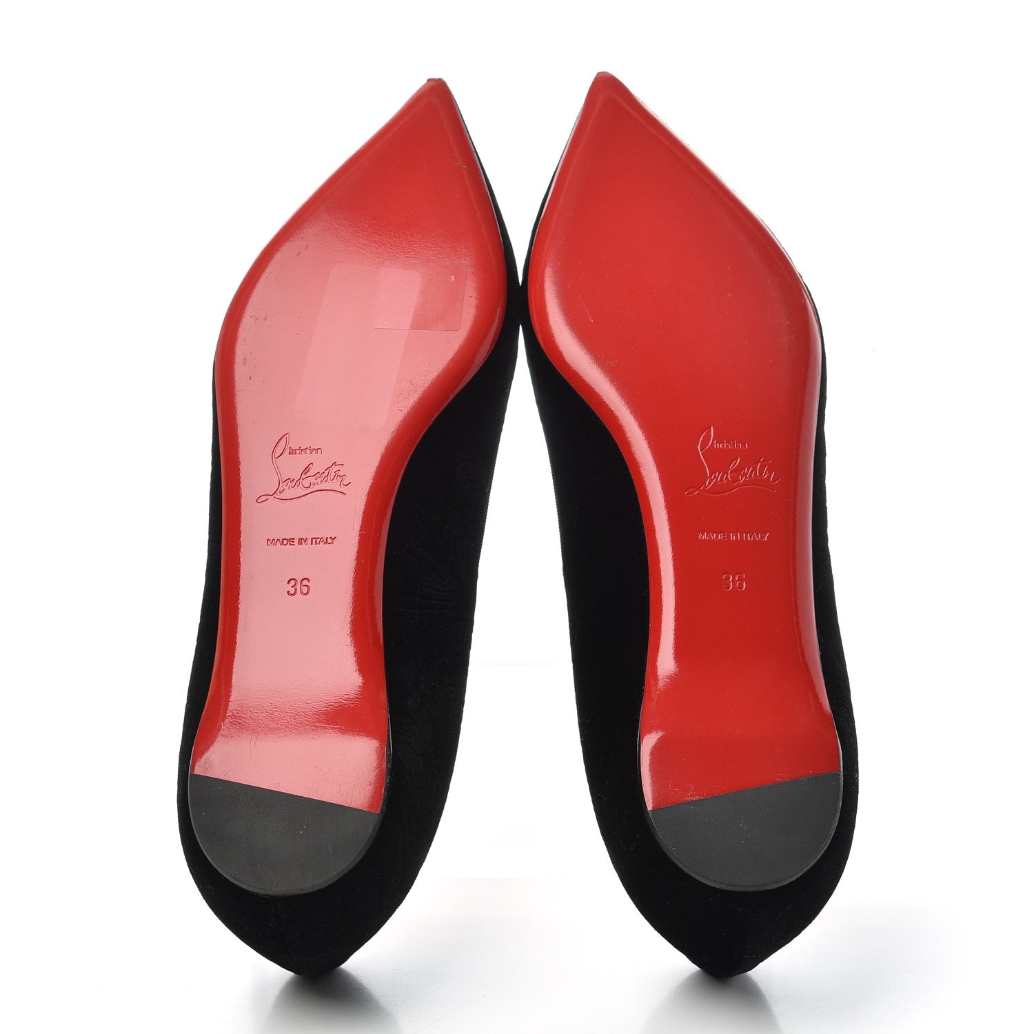 Christian Louboutin Velvet Printed Pigalle Follies Flats 36 Black 6 of 10