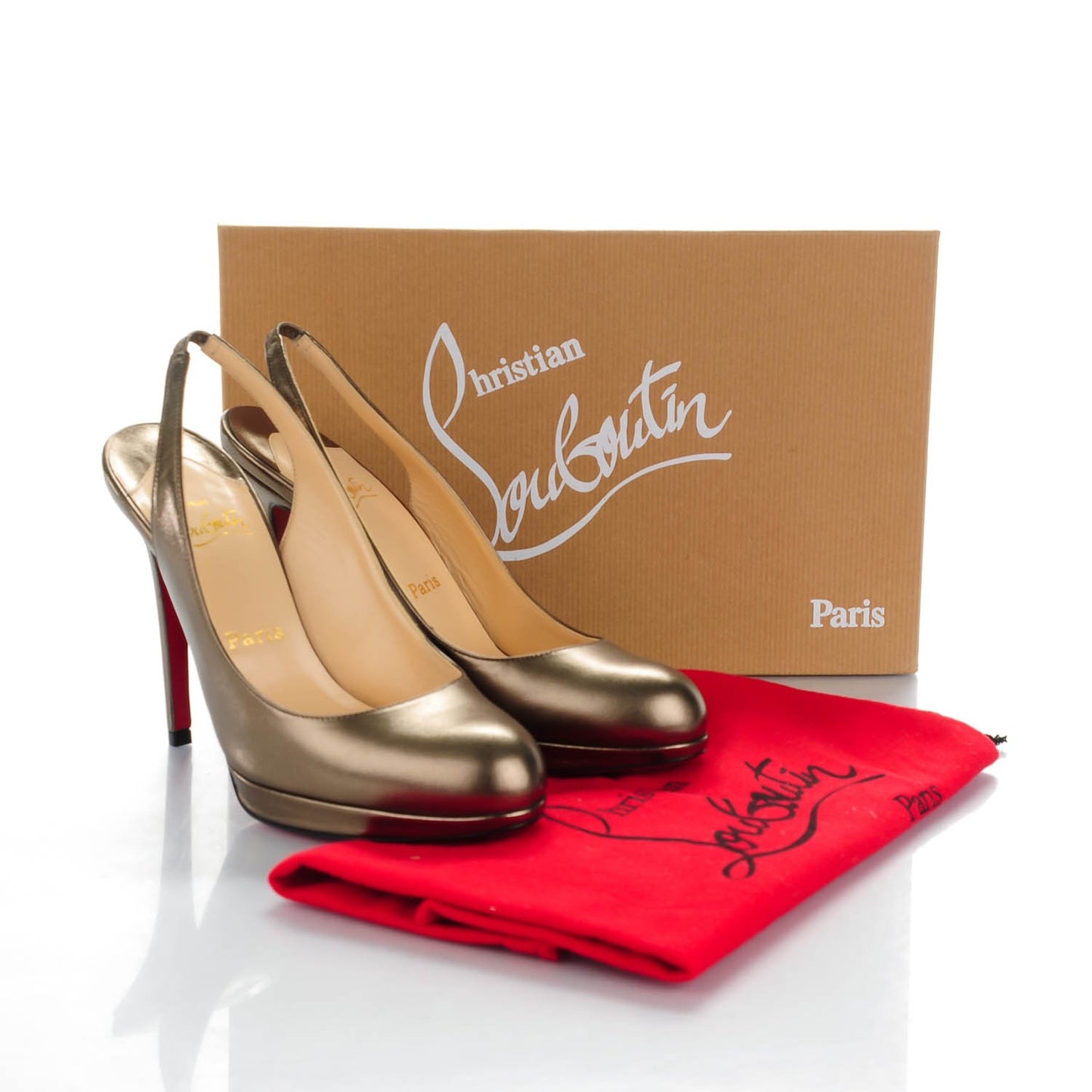 Laminated Nappa Scissor Girl 120 Platform Slingback Pumps 37.5 Bronze