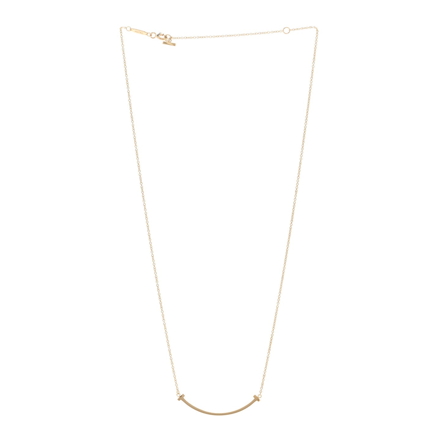18K Yellow Gold Small T Smile Pendant Necklace