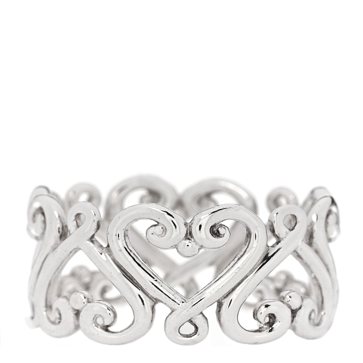Tiffany Sterling Silver Paloma Picasso Venezia Goldoni Heart Band Ring 57 8 3 of 4