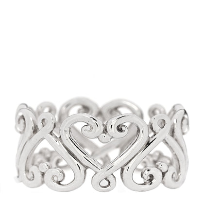 Tiffany Sterling Silver Paloma Picasso Venezia Goldoni Heart Band Ring 57 8 3 of 4