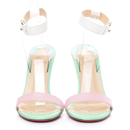 Christian Louboutin Shiny Nappa PVC Jonatina 100 Sandals 37 Opal 2 of 8