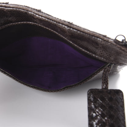 Bottega Veneta Ayers Snakeskin Flat Crossbody Brown 5 of 9