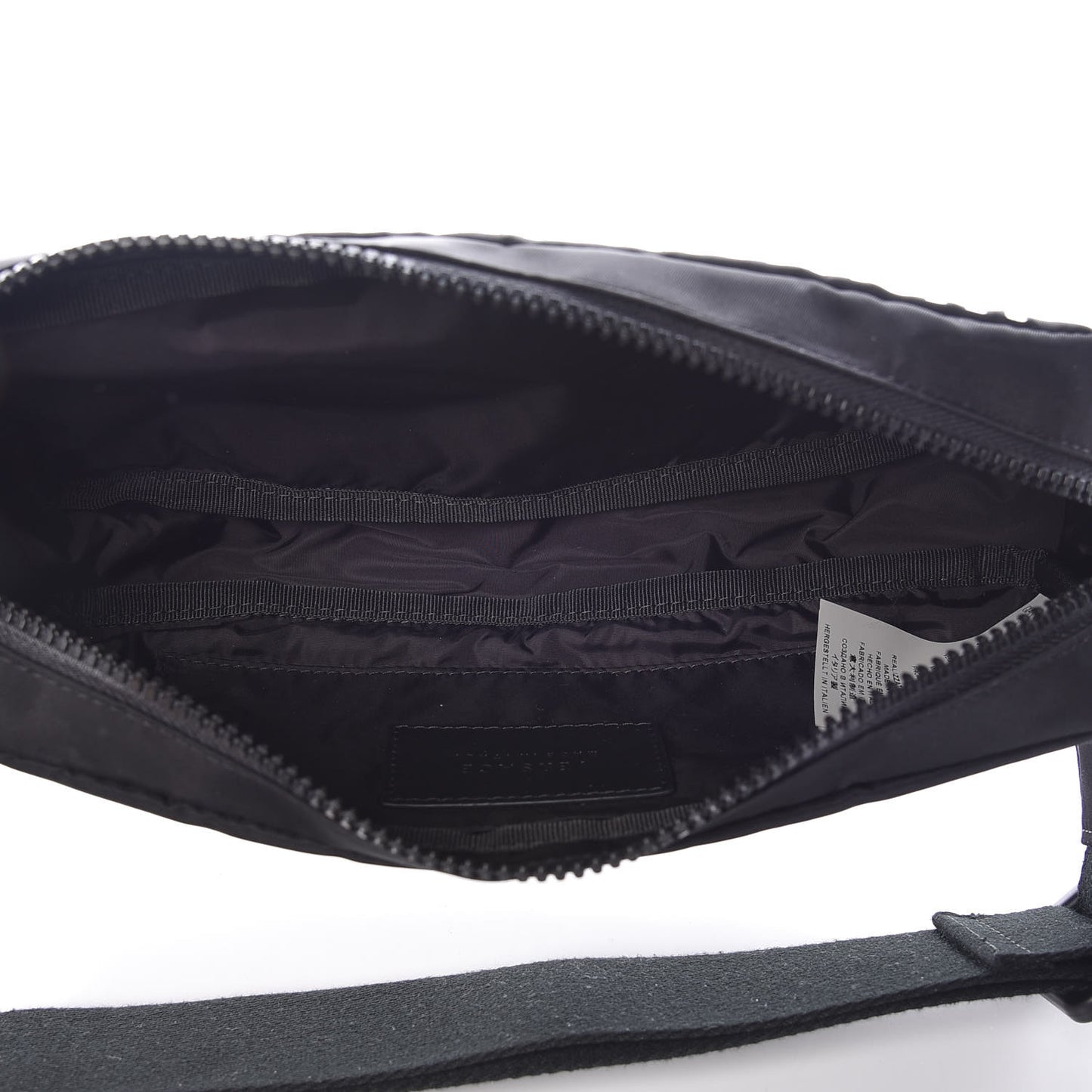 Nylon Logo Two Tone Belt Bag Black