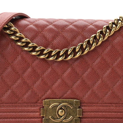 Chanel Caviar Quilted Medium Boy Flap Dark Orange 8 of 12
