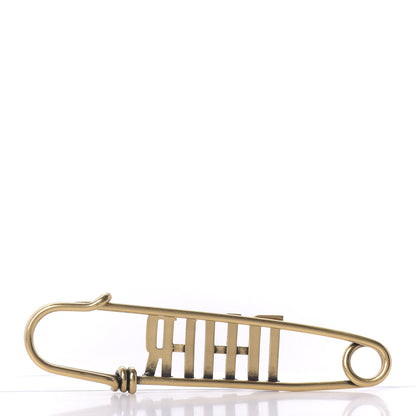 Christian Dior Logo Brooch Gold 3 of 4