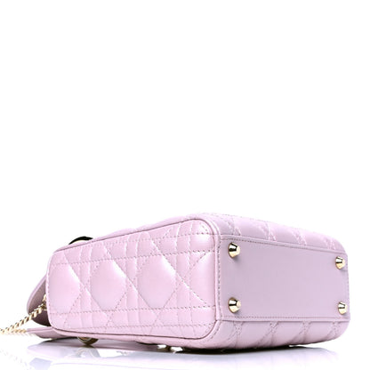 Christian Dior Metallic Lambskin Cannage Mini Lady Dior Lotus 3 of 4