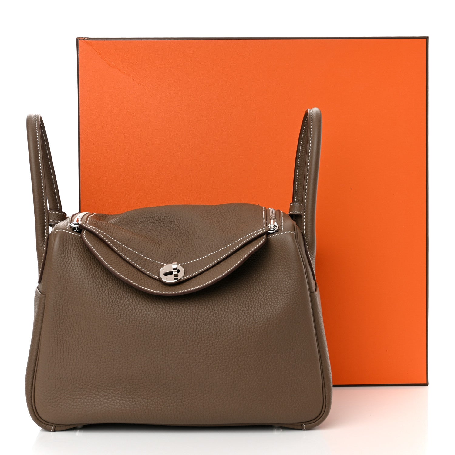 Hermes Taurillon Clemence Lindy 30 Etoupe 11 of 11