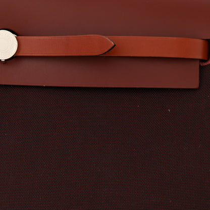Hermes Military Toile Vache Hunter Herbag Zip 39 PM Chocolate Rouge Sellier Rouge H Cuivre 13 of 16