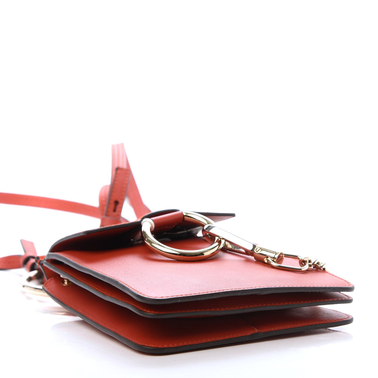 Suede Calfskin Mini Faye Bracelet Bag Earthy Red