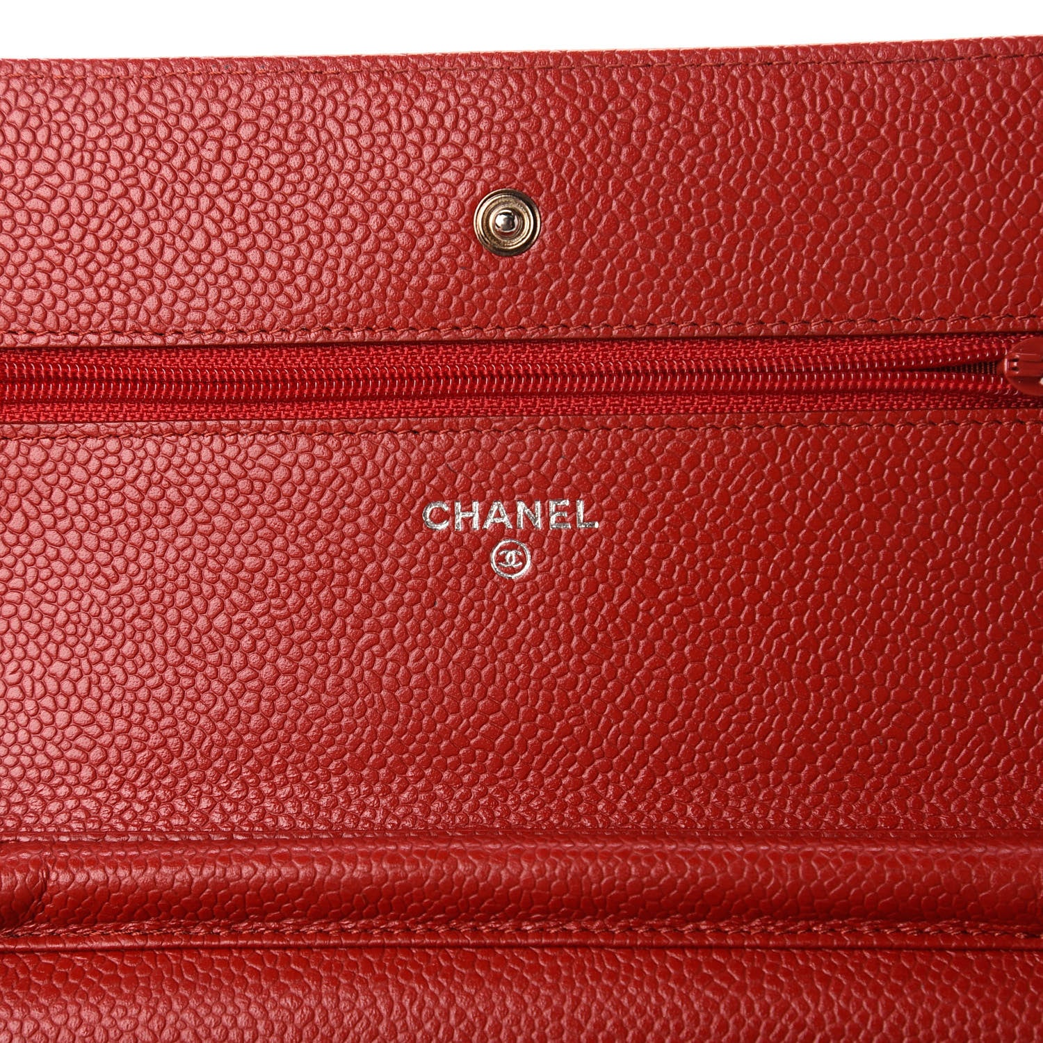Chanel Caviar Quilted Wallet On Chain WOC Dark Red 8 of 12