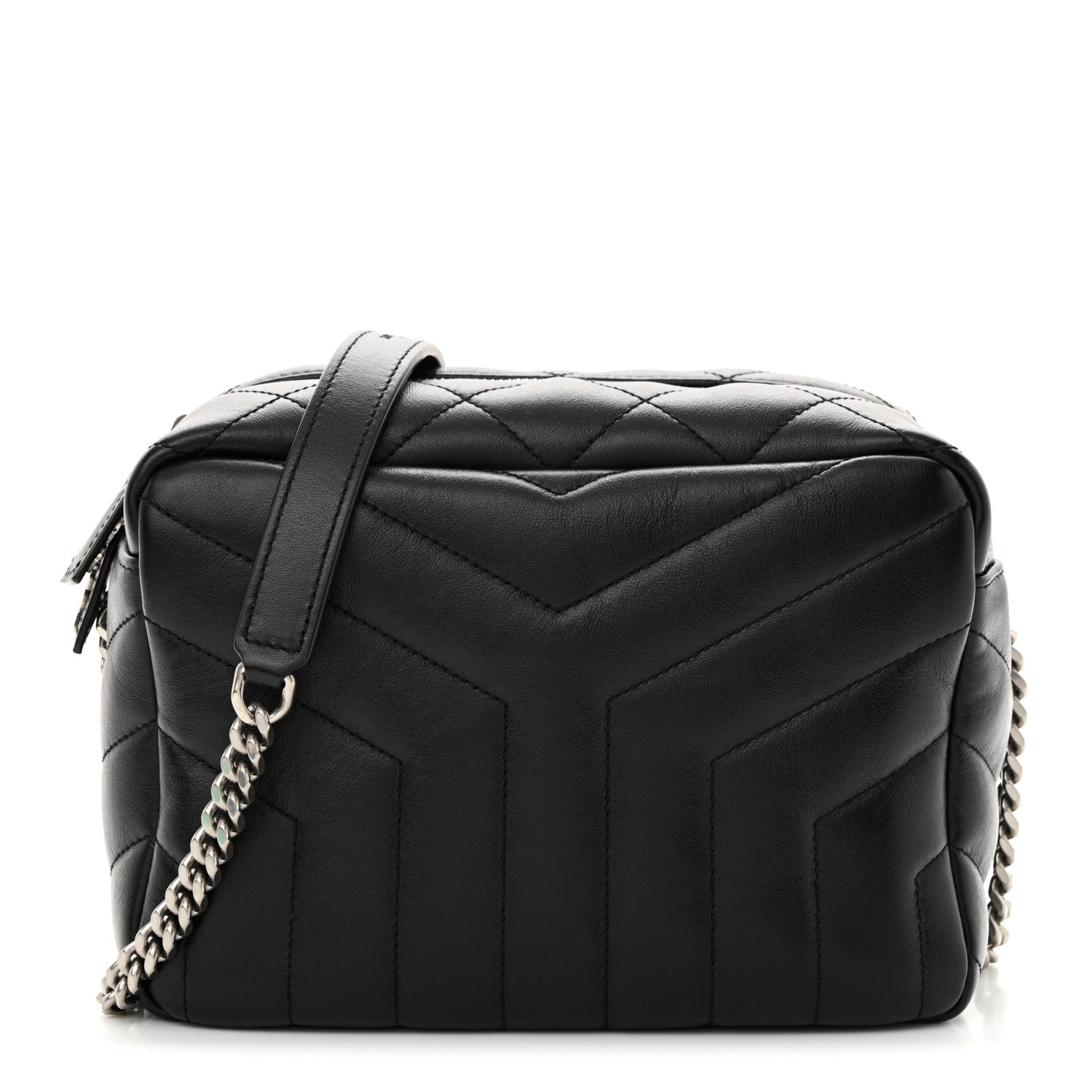 Saint Laurent Calfskin Y Quilted Monogram Small Loulou Bowling Bag Black 1 of 11