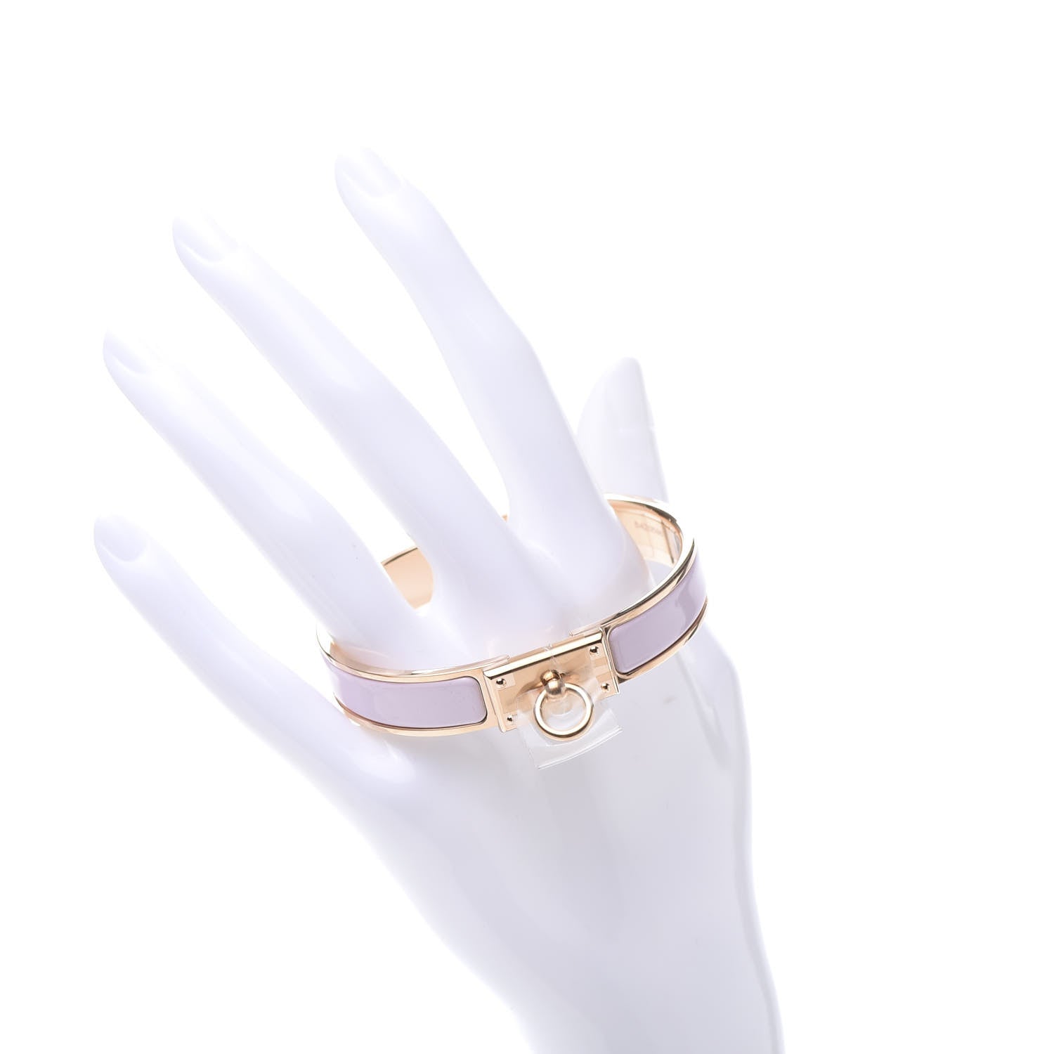 Hermes Enamel Clic Anneau Bracelet GM Rose Dragee 2 of 5
